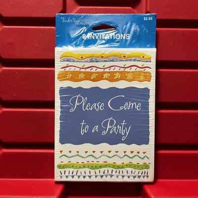 Please Come To A Party Invitations Sealed Pack Of 8 Made In USA Vintage 1980s