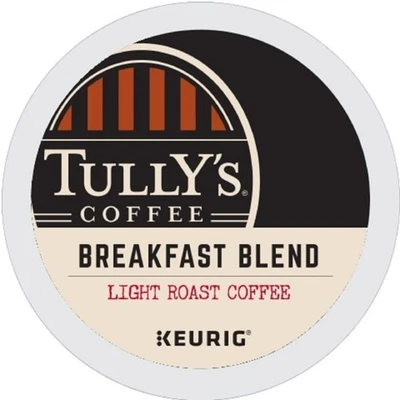 Tully's Coffee Breakfast Blend K-Cup Pods, Light Roast Coffee, 24 Count