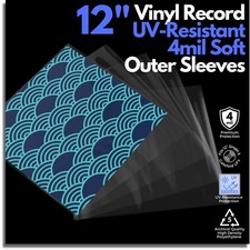Vinyl Record Sleeves 4 Mil .004" HDPE 50 Pack, Archival Quality Polyethyl...