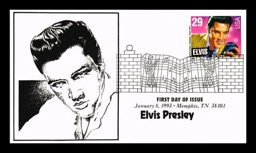 US COVER ELVIS PRESLEY ROCK & ROLL LEGENDS OF MUSIC FDC THERMOGRAPHED CACHET
