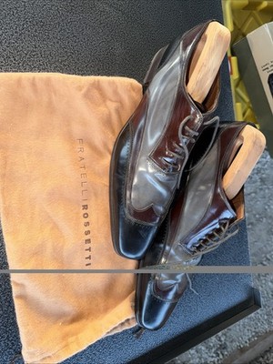 Fratelli Rossetti Black Leather Oxfords Size 10