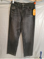 Wonder Nation Women's Jeans Black Straight Leg Size 16 Nseem 29inch/0314
