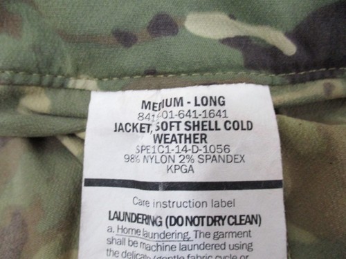 USED ARMY OCP SCORPION COLD WEATHER SOFT SHELL JACKET MEDIUM/LONG 8415016411641 - Picture 2 of 11