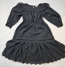 Universal Thread Knee Length Dress Ruffled Shoulders Eyelet Details Prairie M