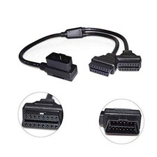 16 Pin OBD2 OBDII Diagnostic Extender Splitter Extension 16 Pin Y Cable - 50CM