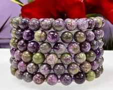 Wholesale 6 Pcs Natural Atlantisite 8mm 7.5”   Crystal Healing Stretch Bracelet