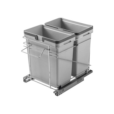Heavy Duty Soft Close Pull Out Trash & Recycle Center with Dual Bins