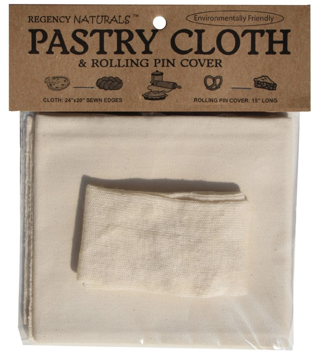 Regency Naturals Pastry Cloth and Rolling Pin Cover