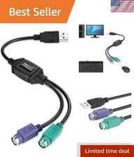 PERIPRO-401 PS2 to USB Adapter for Keyboard and Mouse - Built-in USB Controll...