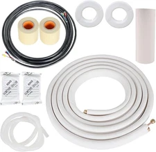 25FT Air Conditioning Tubing Hose Extension 3/8 and 5/8 Inch Twin Insulated Cop