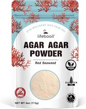 Agar Agar Powder, Vegan Unflavored Gelatin Substitute, Non-GMO, Gluten Free, No