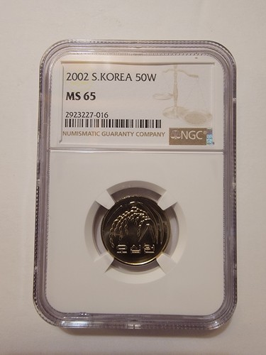 2002 SOUTH KOREA 50 WON, NGC MS 65-016
