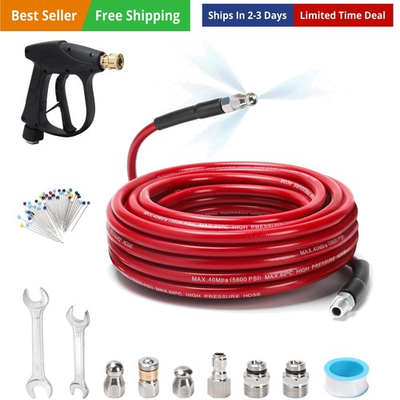#ad Sewer Jetter Kit for Pressure Washer 50 FT Drain Cleaner Hose with Power Was... $71.94