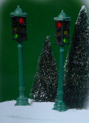 DEPT 56 ''Village Accessories'' - VILLAGE CORNER STOPLIGHTS - Set of 2 - #802109