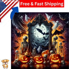 Halloween Skull Diamond Art Kits for Adults, Pumpkin Diamond Painting Kits for..