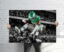 Poster Saquon Barkley Reverse Hurdle Philadelphia Eagles, pellicola in tela (V2)
