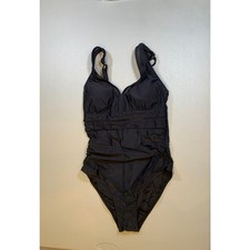NWT Cupshe Black One Piece Swimsuit Size Medium with Eyelet Detail