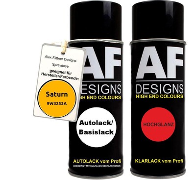 Autolack Spraydose Set für Saturn 9W3253A Wheatland Yellow Basislack Klarlack Sp
