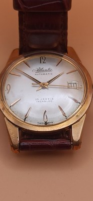 Atlantic Automatic Datum Data 25 Jewels Incabloc G20 Swiss  Vintage Watch