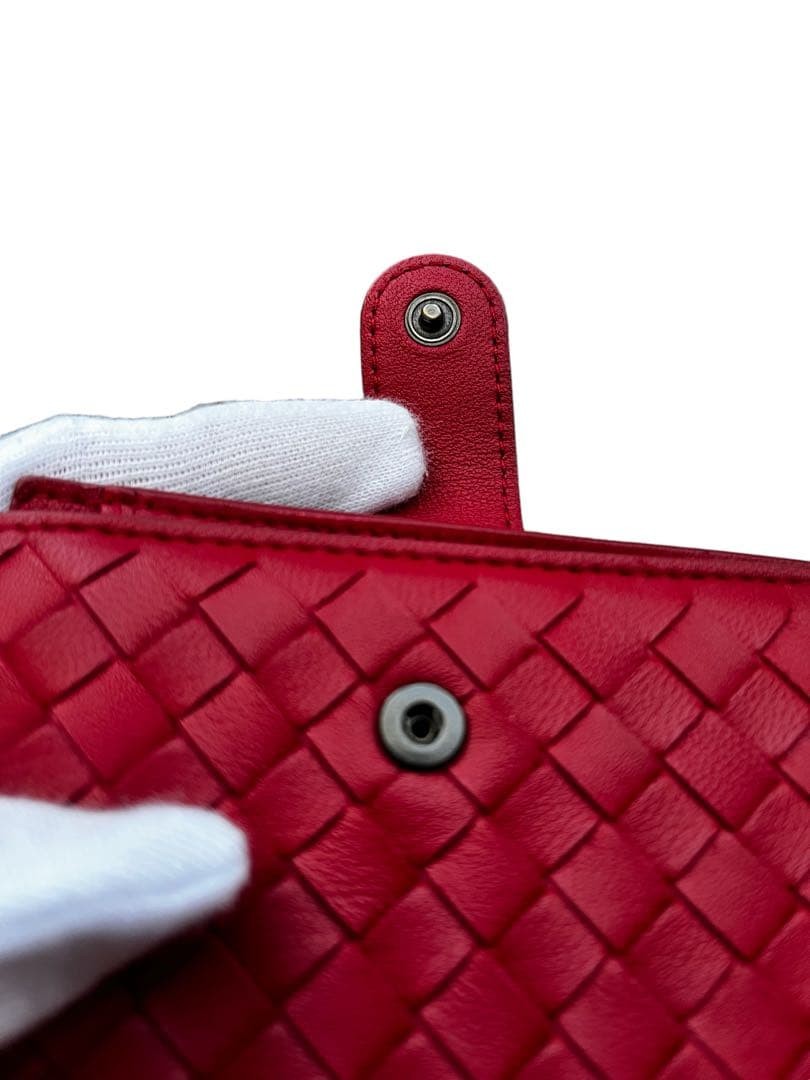 Bottega Veneta Intrecciato Leather Red Wallet, Bifold, Excellent Condition Japa thumbnail 16