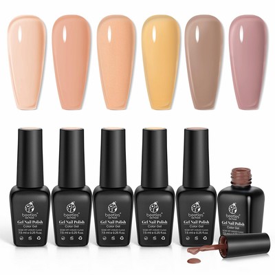Beetles JELLY Gel Nagellack Set 6tlg Transparent Sheer Pink Gellack Set