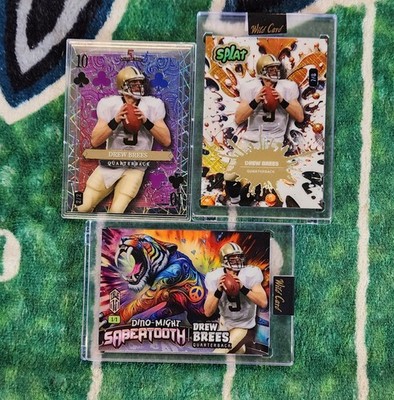 2024-25 WILD CARD (3) CARD LOT DREW BREES (1) SABERTOOTH TRUE ONE OF ONE SAINTS