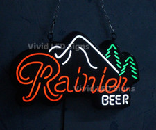 10" Vivid Rainier Beer Jokul Tree Mountain LED Neon Sign Light Lamp Beer Bar