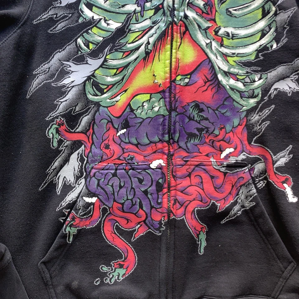 Vintage Vurt Skelton Jacket Full Zipper Hooded Size Large - Image 4 of 4