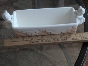 Vtg Cat Cracker Holder Whimsical Serving Kitsch Cheese Board Art Girly Kitchen