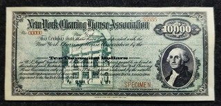 United States 1898 New York Clearing House Association Specimen Voucher Banknote