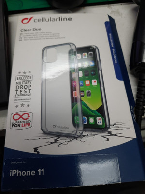 Cellularline Clear Duo Hardcover Case Transparent Für Iphone 11