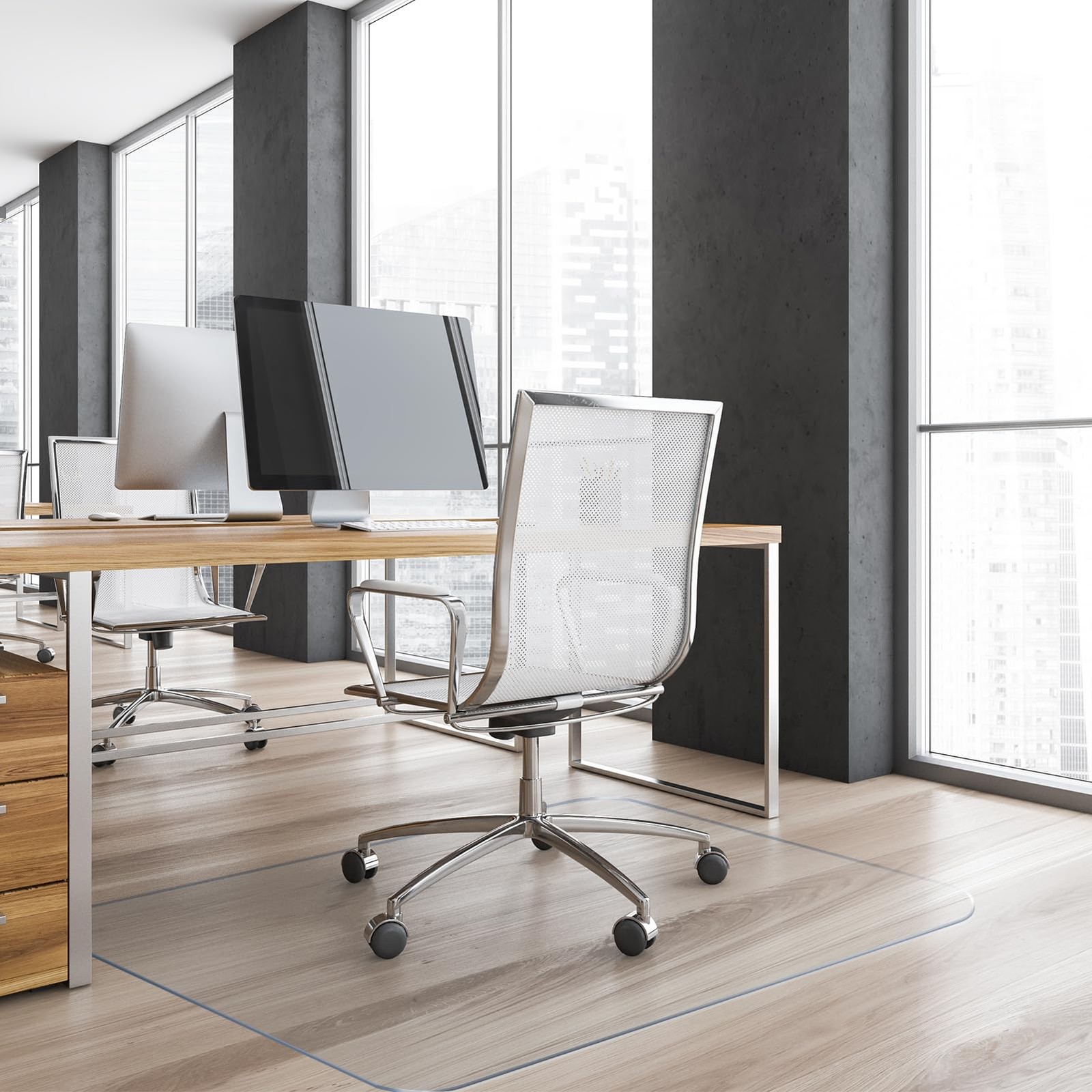Yecaye Office Chair Mat for Hardwood Floors 36"x48" Clear PVC Heavy Duty Protect