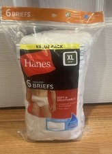 Hanes Men's Briefs Tagless Soft  Comfortable Size XL 40-42" 6-Pack 100 Cotton