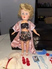 Vintage Fashion Doll w Wardrobe Trunk Clothes Shoes Accessories Lot 1950s