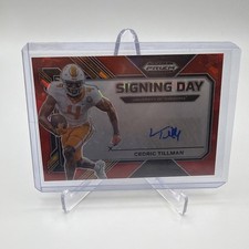 2023 Prizm Draft Picks Cedric Tillman Signing Day Red Cracked Ice #SD-CET