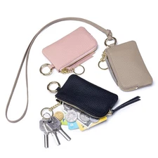 Women Leather Coin Purse with Key Chain Small Change Purse Card Holder Wallet US