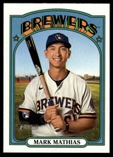 2021 TOPPS HERITAGE BASEBALL CARD MARK MATHIAS #694 RC MILWAUKEE BREWERS 7198
