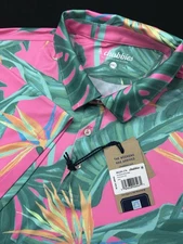 NWT Chubbies Birds Of Paradise Performance Golf Polo Shirt Mens XXL Pink