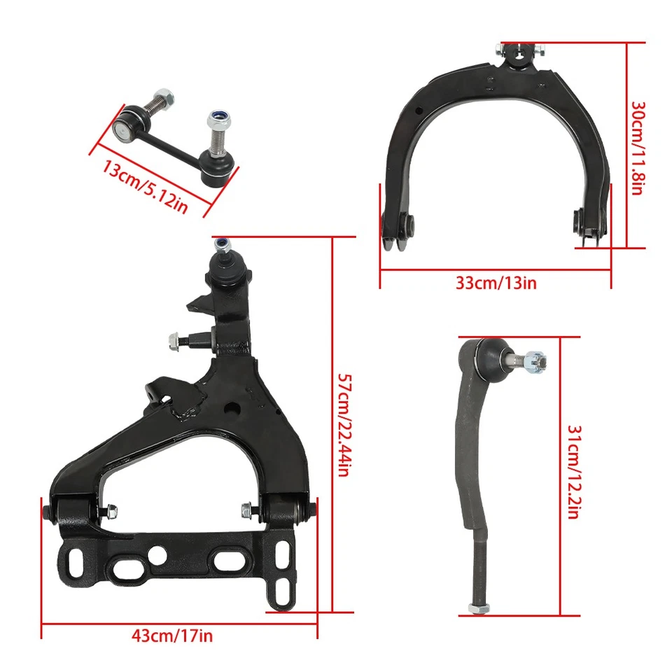 Kit de suspensión de brazos de control delanteros para Chevy Trailblazer GMC Envoy XL XUV 10 PIEZAS Foto 2 de 4