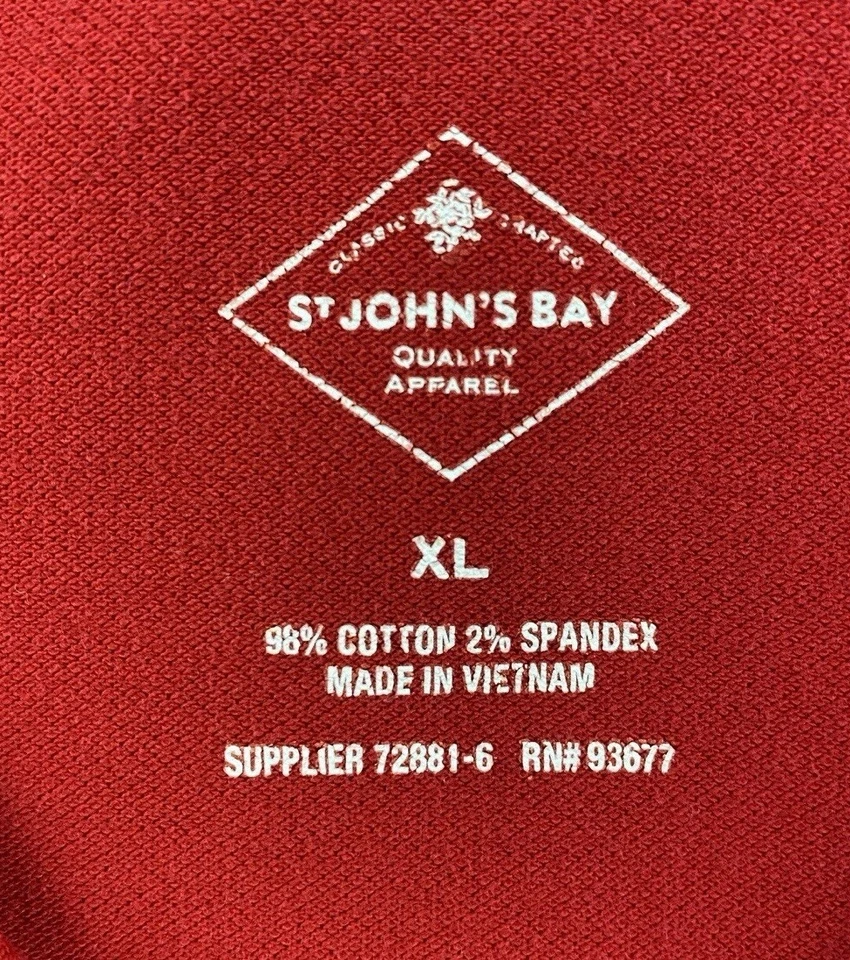 St Johns Bay Women's Polo Shirt XL Red Short Sleeve Golf Casual - Image 3 of 4