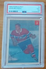 1954-55 Parkhurst #3 Jean Beliveau 2nd year! Montreal Canadiens PSA 3.5
