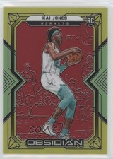 2021 Panini Obsidian Electric Etch Red Yellow & Green Flood 91/99 Kai Jones 0jv5