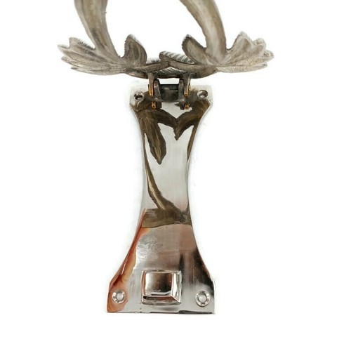 PALM TREE cast solid 100 % BRASS hand made 15 cm DOOR KNOCKER 6" CHROME - Picture 3 of 4