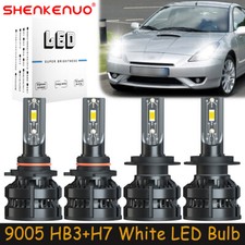 For Toyota Celica 2000-2005 Combo 9005 H7 LED Headlights Bulbs High Low Beam Z8