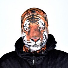 Piel facial efecto 3D - Cara de tigre - Tela - Máscara de Halloween