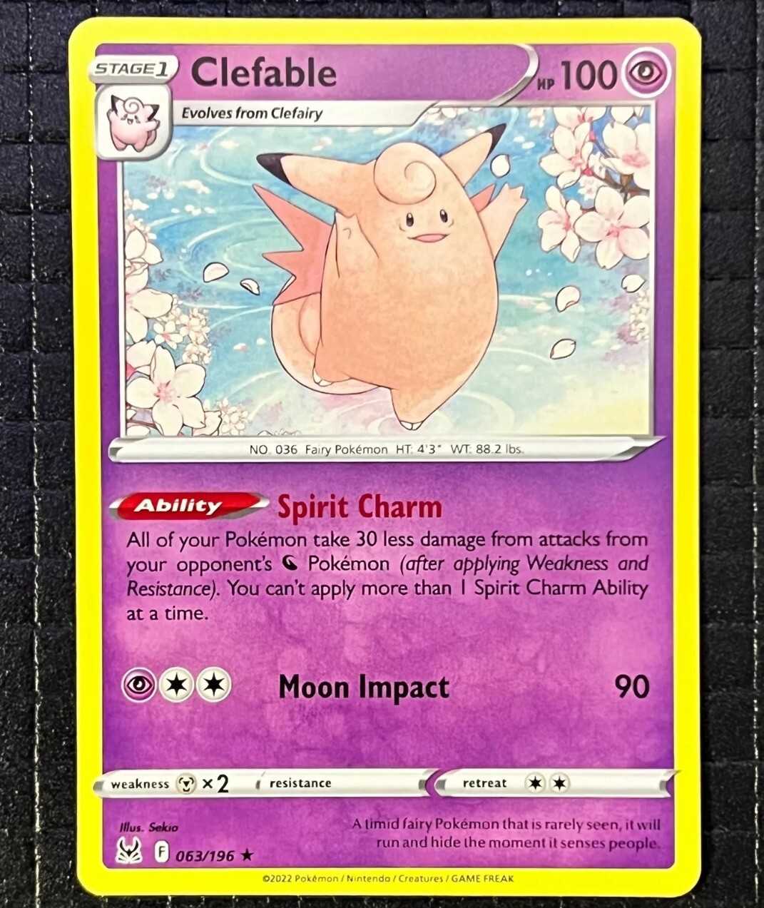 Clefable #63/196 Lost Origin Pokemon Rare Card