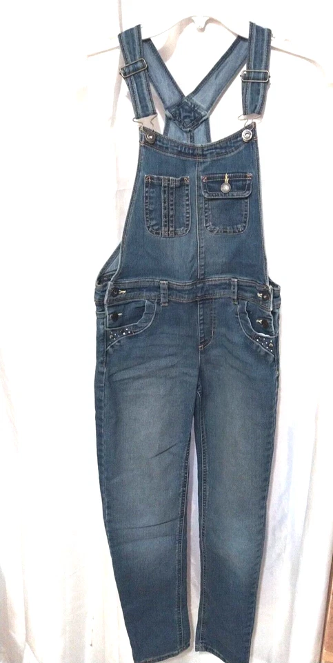 Girls Overalls, Blue Denim, Size 10/12 - Image 2 of 4