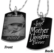 Personalized custom necklace, dog tag pendant with image, picture or text