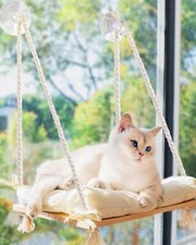 Cat Window Perch - Cat Hammock for Window - Solid Wood Seat  Strong Suction ...