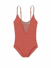 Victoria's Secret Pink Mesh Seamless Tank Bodysuit Color Soft Begonia XSmall NWT